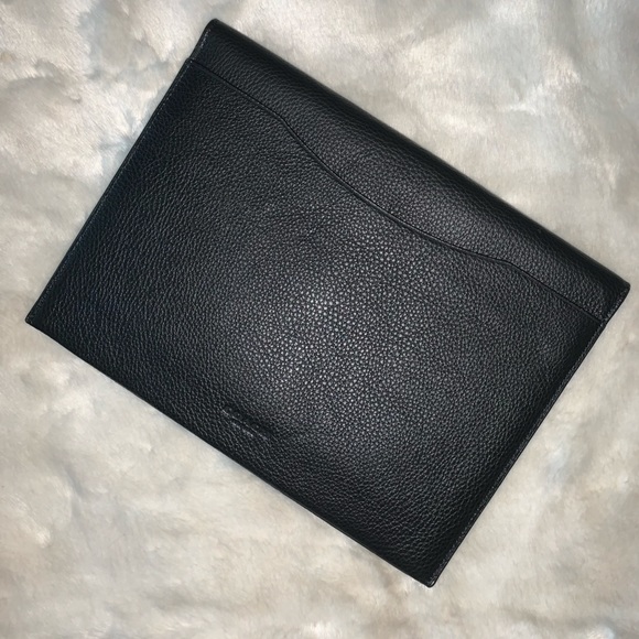 NEW! COACH Tablet Sleeve iPad Mini Black Pebbled Leather Snap Closure NWT! - Picture 7 of 14